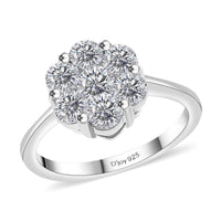 Moissanite Floral Ring in 18K Vermeil YG Over Sterling Silver (Size 10.0) 1.25 ctw