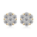 Moissanite Floral Stud Earrings in 18K Vermeil YG Over Sterling Silver 1.50 ctw - Sticky add to cart bar
