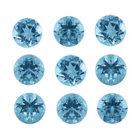 AA Sky Blue Topaz Set of 10 (Rnd 5 mm) 6.24 ctw Loose Gemstone