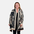 Instyle Black Abstract Scarf - One Size Fits Most - Sticky add to cart bar