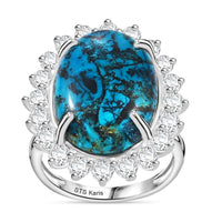 Karis Table Mountain Shadowkite, White Zircon Sunburst Ring in Platinum Bond (Size 7.0) 15.80 ctw