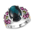 Karis Table Mountain Shadowkite, Multi Gemstone Floral Ring in Platinum Bond (Size 10.0) (Del. in 8-10 Days) 8.75 ctw - Sticky add to cart bar
