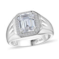 J Francis Embellished with Zirconia by Swarovski Men's Ring in Rhodium Over Sterling Silver (Size 10.0) 6.85 ctw - Sticky add to cart bar