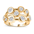 J Francis Embellished with Zirconia by Swarovski 3.15 ctw Bubbles Ring in 18K Vermeil Yellow Gold Sterling Silver (Size 10.0) - Sticky add to cart bar