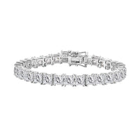 J Francis Embellished with Zirconia by Swarovski Bracelet in Rhodium Over Sterling Silver (6.50 In) 40.10 ctw