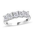 J Francis Embellished with Zirconia by Swarovski 3.35 ctw 5 Stone Ring in Rhodium Over Sterling Silver (Size 10.0) - Sticky add to cart bar