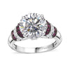 Moissanite & Red Sapphire
