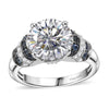 Moissanite & Blue Sapphire