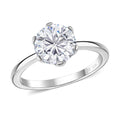 10K White Gold J Francis Embellished with Zirconia by Swarovski Solitaire Ring (Size 10.0) 3.35 ctw - Sticky add to cart bar