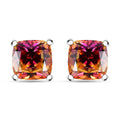 J Francis Embellished with Vibrant Red-Orangy Yellow Zirconia by Swarovski 4.00 ctw Solitaire Stud Earrings in Rhodium Over Sterling Silver - Sticky add to cart bar