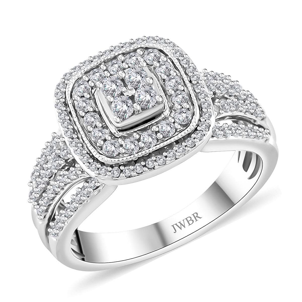 NY Closeout Deal White Diamond Ring in Sterling Silver (Size 6.0) 0.50 ctw