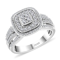 NY Closeout Deal White Diamond Ring in Sterling Silver (Size 6.0) 0.50 ctw