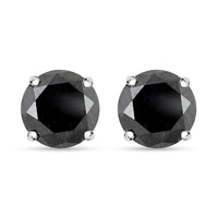 Black Diamond 1.00 ctw Stud Earrings in 10K White Gold
