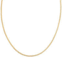 Cuban Chain Necklace in 14K Yellow Gold 24 Inches 2.20 Grams
