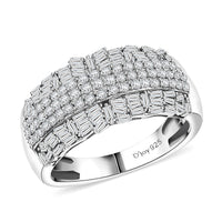 Diamond 1.00 ctw Ring in Rhodium Over Sterling Silver