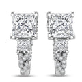 Moissanite and Padparadscha Sapphire (BT) 3.10 ctw Earrings in 18K Vermeil Yellow Gold Over Sterling Silver - Sticky add to cart bar