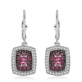 Tsavorite Garnet and White Zircon 2.10 ctw Ocean Glimmer Earrings in Rhodium Over Sterling Silver - Sticky add to cart bar