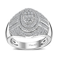 Diamond 1.00 ctw Pave Ring in Rhodium Over Sterling Silver (Size 10.0) - Sticky add to cart bar
