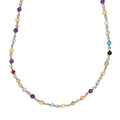 Multi Gemstone 16.85 ctw Necklace 20 Inches in 18K YG Plated and Stainless Steel - Sticky add to cart bar