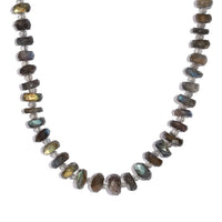 Malagasy Labradorite Beaded 306.00 ctw Necklace 20 Inches in Platinum Bond