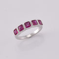 Niassa Ruby (FF) 5 Stone Ring in Rhodium Over Sterling Silver (Size 10.0) 2.60 ctw - Sticky add to cart bar