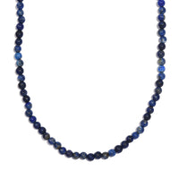 Lapis Lazuli Beaded 78.00 ctw Necklace 20 Inches in Stainless Steel