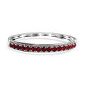Karis J Francis Embellished with Siam Color Crystal by Swarovski Starry Night Bangle Bracelet in Platinum Bond (7.25 In) - Sticky add to cart bar