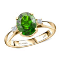 Certified & Appraised Luxoro 10K Yellow Gold AAA Chrome Diopside and Diamond (G-H, I2) (0.15 cts) Ring (Size 10.0) (Del. in 7-10 Days) 2.75 ctw - Sticky add to cart bar