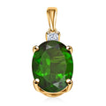 Certified & Appraised Luxoro 10K Yellow Gold AAA Chrome Diopside, Diamond (G-H, I2) Pendant 10k rope chain 18 inch 2.65 ctw - Sticky add to cart bar