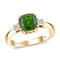 Certified & Appraised Luxoro 10K Yellow Gold AAA Chrome Diopside, Diamond (G-H, I2) Ring (Size 10.0) (Del. in 7-10 Days) 1.75 ctw