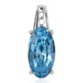 J Francis Embellished with Aquamarine Color Crystal by Swarovski Stars in Sky Pendant in Rhodium Over Sterling Silver - Sticky add to cart bar
