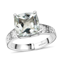 Karis Montezuma Prasiolite 4.30 ctw Solitaire Ring in Platinum Bond (Size 5.0)