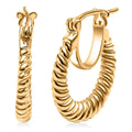 EverTrue Bronzella Collection Rope Twisted Hoop Earrings in 18K YG Plated Bronze - Sticky add to cart bar
