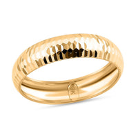 10K Yellow Gold Diamond-Cut Band Ring 0.75 Grams