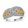 Karis White Diamond Accent Link Ring in 18K RG Plated and Platinum Bond - Sticky add to cart bar