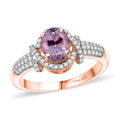 Premium Martha Rocha Kunzite, Moissanite Ring in 18K Vermeil RG Over Sterling Silver (Size 9.0) 2.10 ctw - Sticky add to cart bar