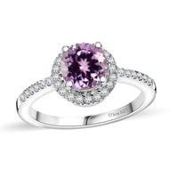 Premium Martha Rocha Kunzite, Moissanite Ring in Rhodium Over Sterling Silver (Size 7.0) 2.30 ctw