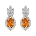 D'Joy Fanta Garnet and White Zircon 1.40 ctw Elegant Earrings in 18K Vermeil Yellow Gold Over Sterling Silver - Sticky add to cart bar