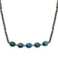 D'Joy Table Mountain Shadowkite and Malagasy Labradorite 37.50 ctw 18 Inches Necklace in Platinum Over Sterling Silver - Sticky add to cart bar