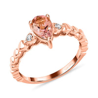Certified & Appraised LUXORO 10K Rose Gold AAA Natural Blush Tourmaline and Diamond Ring 2.27 Grams 1.00 ctw