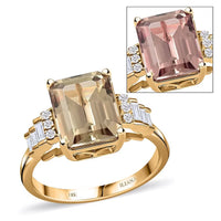 Certified & Appraised ILIANA 18K Yellow Gold AAA Turkizite and G-H SI Diamond Ring (Size 6.0) 4.10 Grams 4.30 ctw