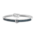 Blue Diamond and White Diamond 1.00 ctw Bangle Bracelet in Rhodium Over Sterling Silver (7.25 In) - Sticky add to cart bar