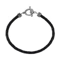 Brown Leather Cord Bracelet in Black Oxidized Sterling Silver (7.25 In) - Sticky add to cart bar
