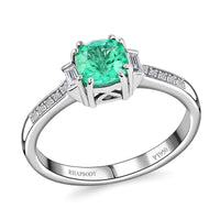 Certified & Appraised RHAPSODY 950 Platinum AAAA Boyaca Colombian Emerald and E-F VS Diamond Ring 5.15 Grams 2.10 ctw
