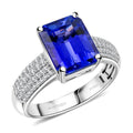 Certified & Appraised Rhapsody 950 Platinum AAAA Tanzanite, Diamond (E-F, VS) (0.46 cts) Ring (Size 8.0) (7.70 g) 4.70 ctw - Sticky add to cart bar
