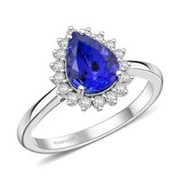 Certified & Appraised Rhapsody AAAA Tanzanite and Diamond E-F VS Ring in 950 Platinum 6.50 Grams 2.15 ctw