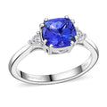 Certified & Appraised Rhapsody 950 Platinum AAAA Tanzanite, Diamond (E-F, VS) (0.19 cts) Ring (Size 10.0) (5.60 g) 2.60 ctw - Sticky add to cart bar