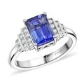 Certified & Appraised Rhapsody AAAA Tanzanite and E-F VS Diamond 2.00 ctw Ring in 950 Platinum 6.50 Grams - Sticky add to cart bar