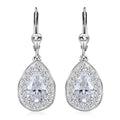 J Francis Embellished with Zirconia by Swarovski 6.60 ctw Teardrop Earrings in Rhodium Over Sterling Silver - Sticky add to cart bar