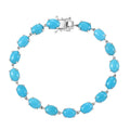 Doorbuster Premium Sleeping Beauty Turquoise 16.35 ctw Bracelet in Rhodium Over Sterling Silver (7.25 In) - Sticky add to cart bar